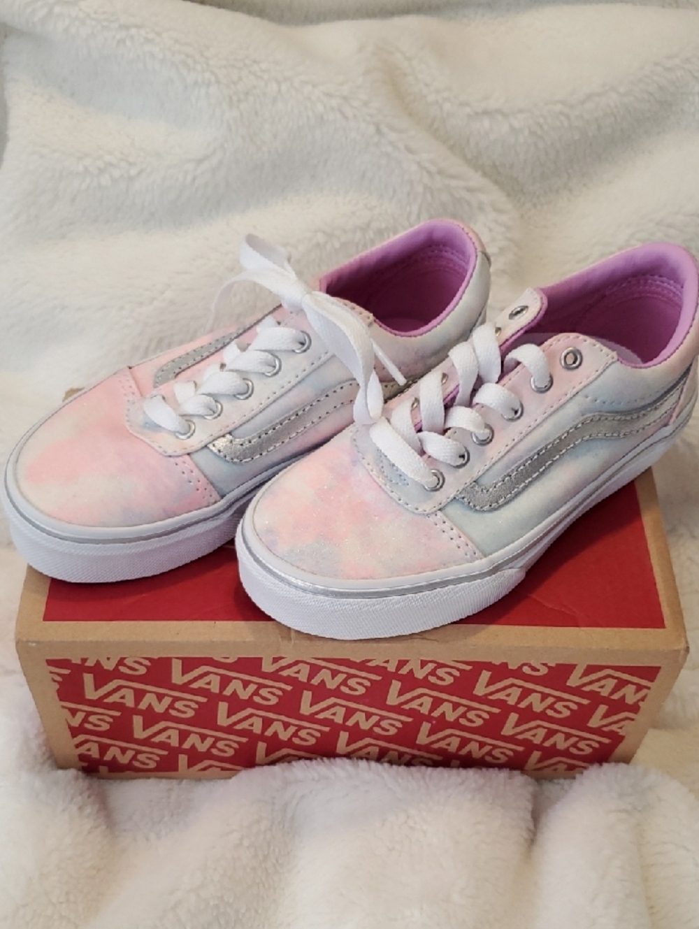 Vans Kids Pastel Tie-Dye Canvas Sneakers - Pink, Lavender, White